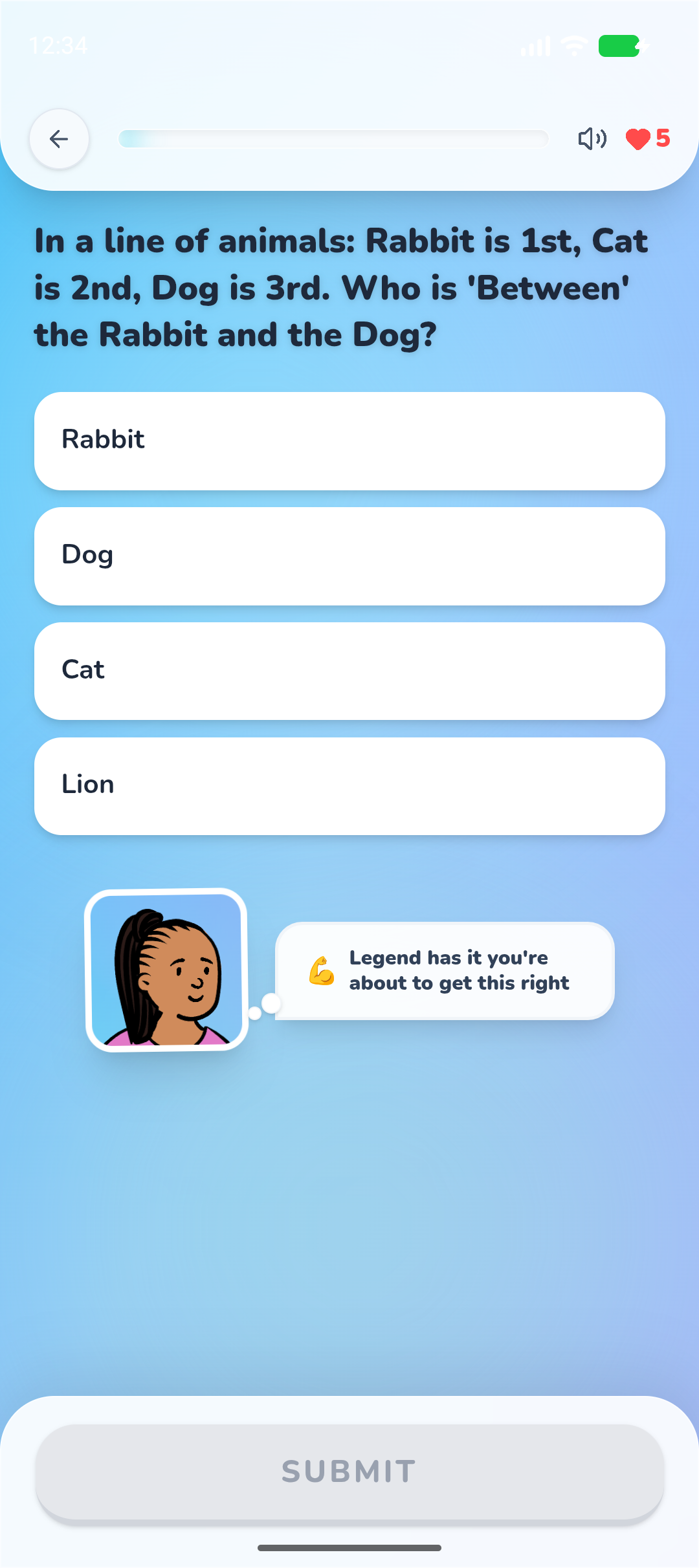 EduZone quiz screen showing a multiple-choice CBSE question